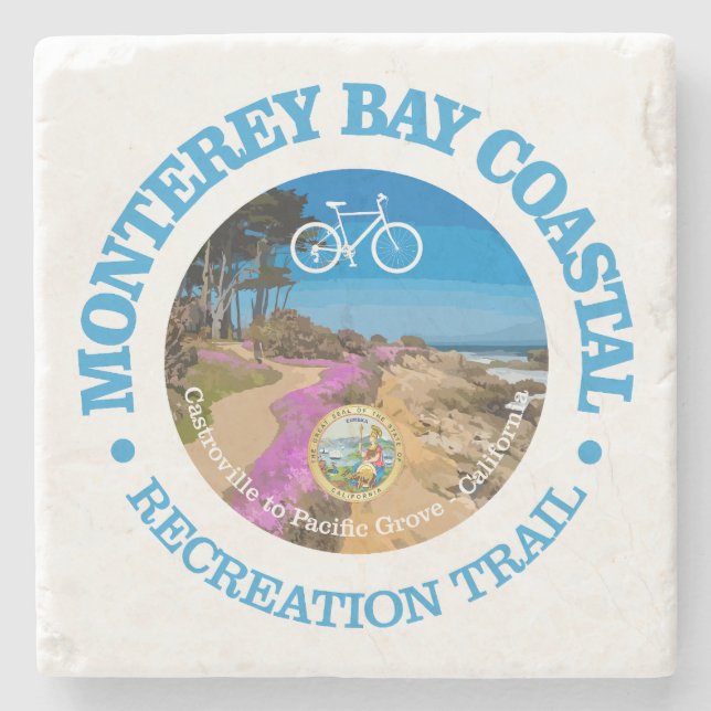 Monterey Bay CRT (cycling c) Stone Coaster (Front)
