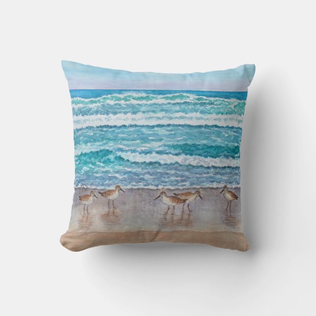 Monterey Bay Sandpipers Cushion (Front)