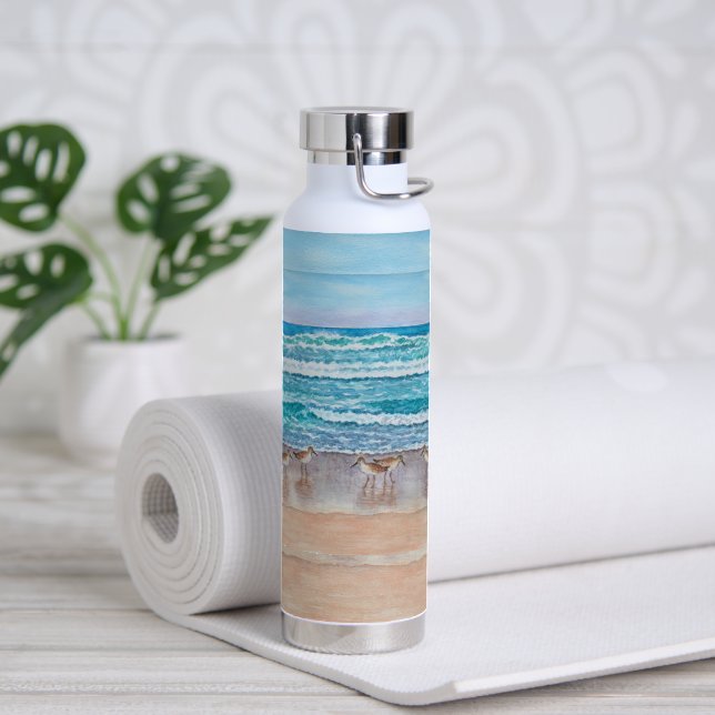 Monterey Bay Sandpipers Water Bottle (Yoga (Rotated))