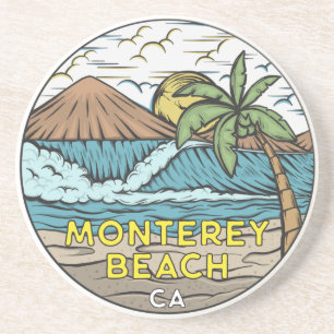 Monterey Beach California Vintage Coaster