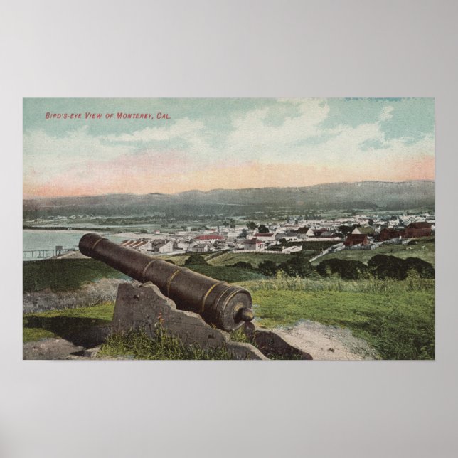 Monterey, CA - Bird's Eye View of Monterey Poster (Front)