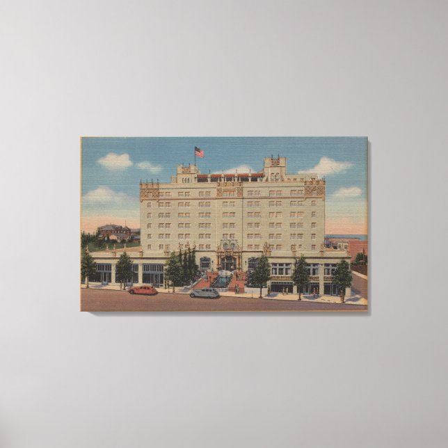 Monterey, CA - Hotel San Carlos View Canvas Print (Front)