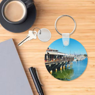 Monterey CA Wharf-Boats Souvenir Key Ring