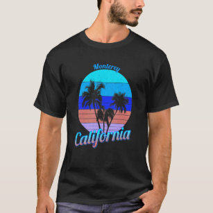 Monterey California Retro Palm Trees Beach Summer T-Shirt