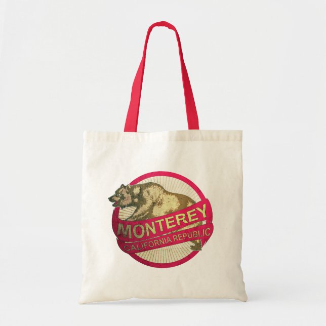 Monterey California vintage bear tote bag (Front)