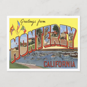 Monterey, California Vintage Big Letters Postcard