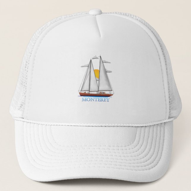 Monterey Coastal Nautical Sailing Sailor Trucker Hat (Front)