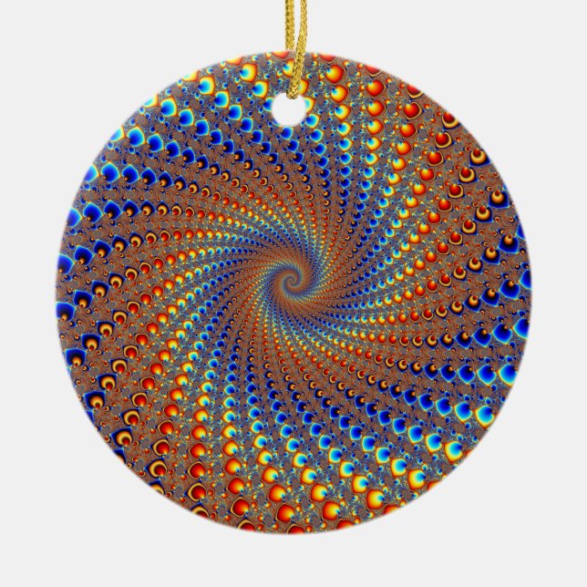 Monterey Fractal Art Ceramic Tree Decoration (Front)