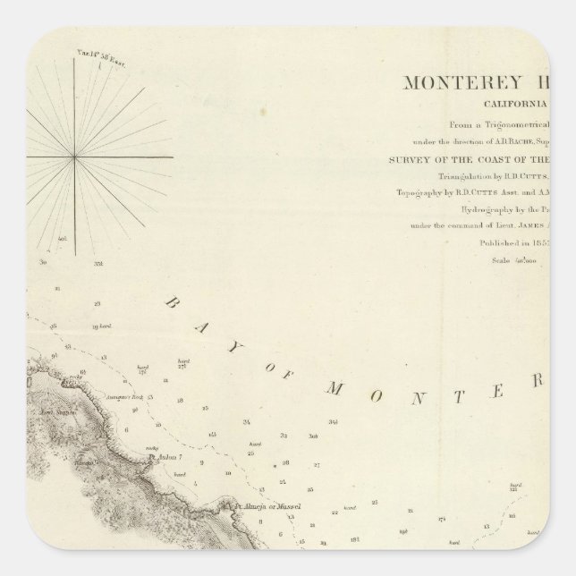 Monterey Harbour, Calif Square Sticker (Front)