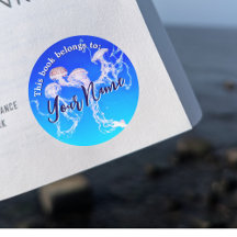 Monterey Jellyfish Customisable Book Sticker