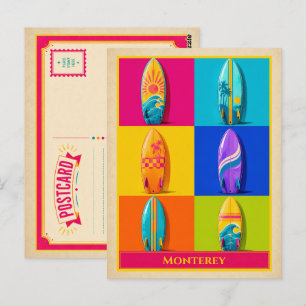 Monterey Postcard California Surfboard Vintage