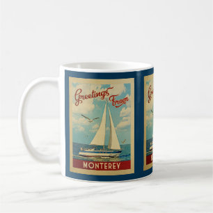 Monterey Sailboat Vintage Travel California Coffee Mug