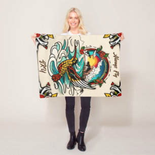 Monterey Tattoo Design: A Symbol 30"X40" Fleece Blanket
