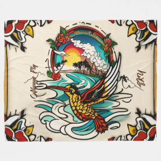 Monterey Tattoo Design: A Symbol- 60"x80"  Fleece Blanket