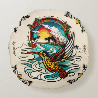 Monterey Tattoo Design: A Symbol of Strength - Round Cushion