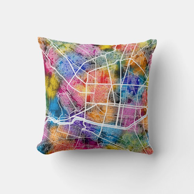 Monterrey Mexico City Map Cushion (Front)