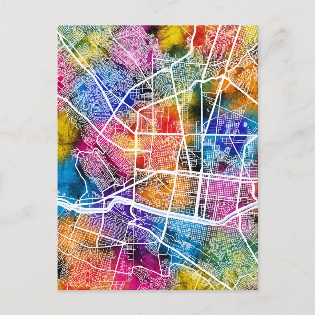 Monterrey Mexico City Map Postcard (Front)