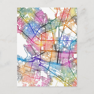 Monterrey Mexico City Map Postcard