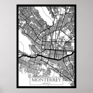 Monterrey Mexico City Map Poster