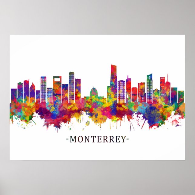 Monterrey Mexico Skyline Poster (Front)