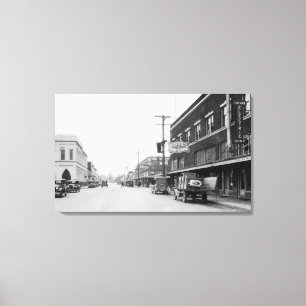 Montesano, WA Main Street Town View Photograph Canvas Print