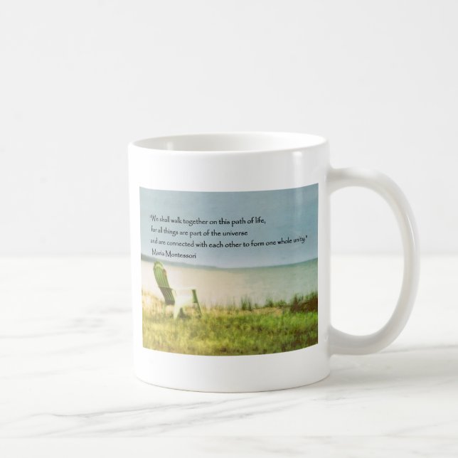 montessori beach scene quote coffee mug (Right)