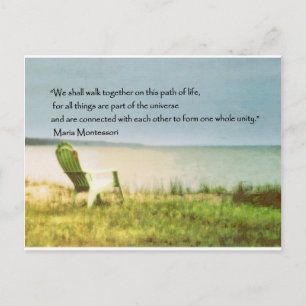 montessori beach scene quote postcard