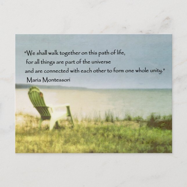 montessori beach scene quote postcard (Front)