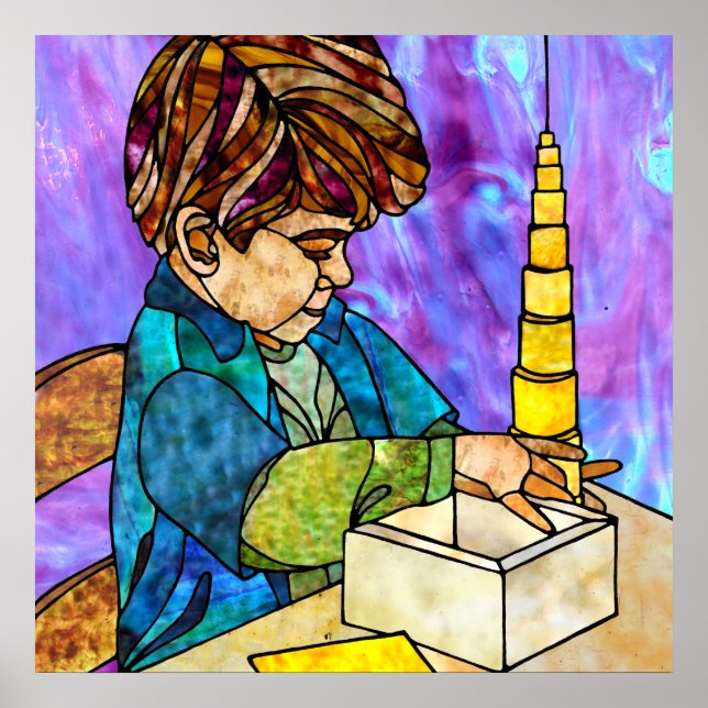 Montessori Sensorial Material: Knobless Cylinders Poster (Front)