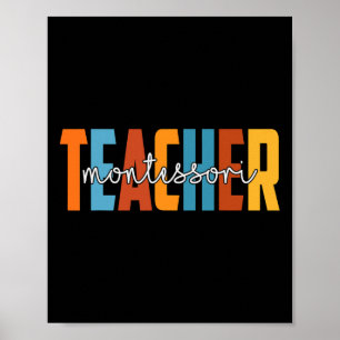 Montessori Teacher Autumn Love Fall Thankful Appre Poster