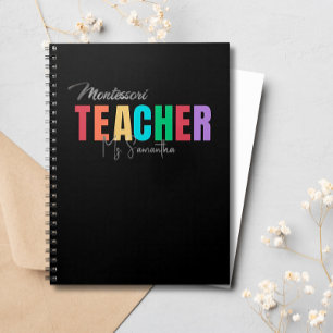 Montessori Teacher Colourful Personalised  Notebook