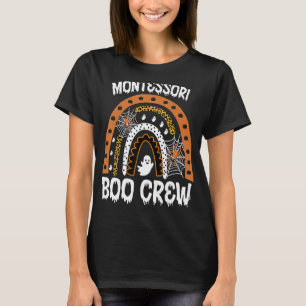 Montessori Teacher Halloween Boo Rainbow Leopard T-Shirt