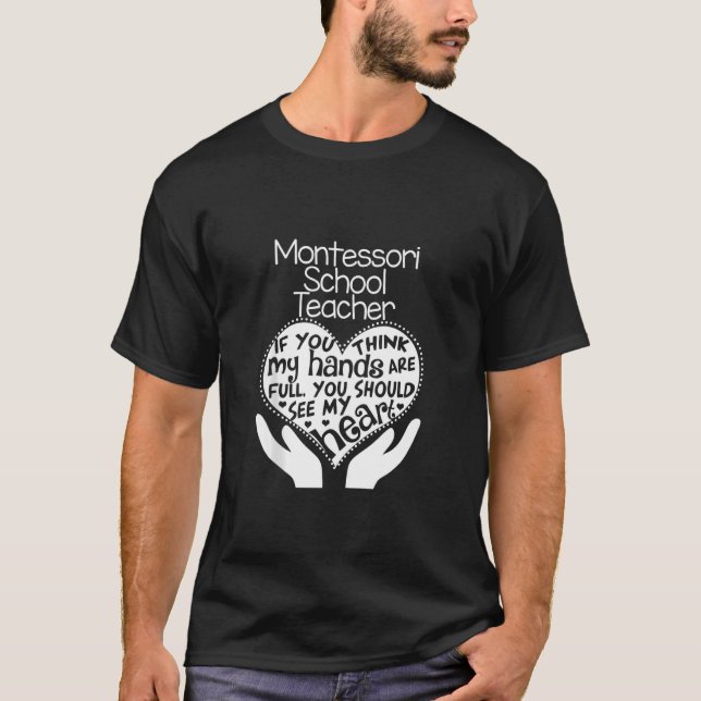 Montessori Teacher Heart School Team T-Shirt (Front)