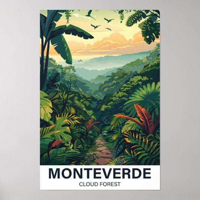 Monteverde Cloud Forest Costa Rica Travel Poster (Front)