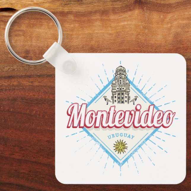 Montevideo City Uruguay Palacio Salvo Souvenir Key Ring (Front)