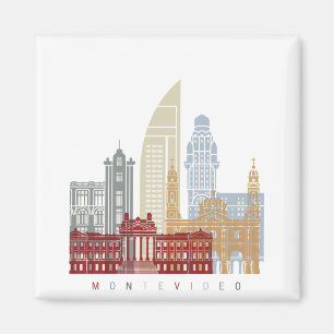 Montevideo skyline poster magnet