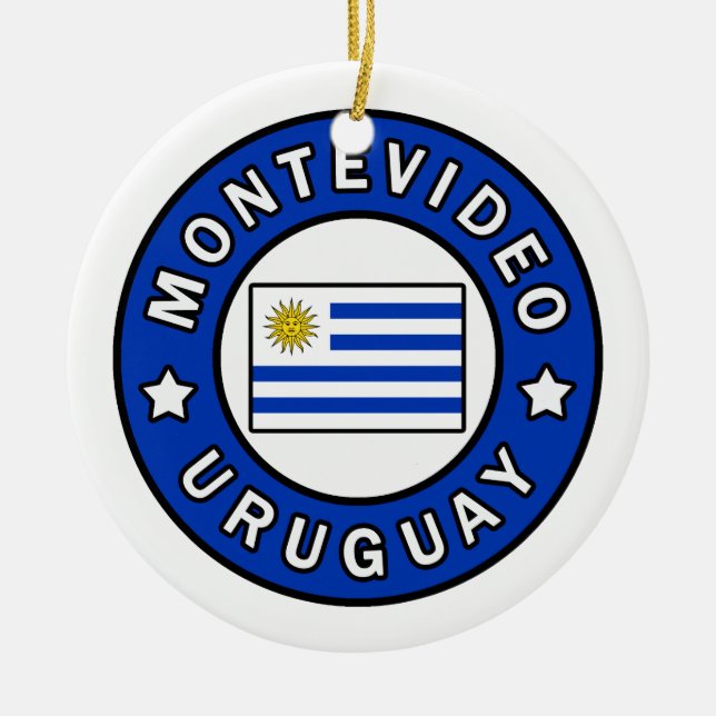 Montevideo Uruguay Ceramic Tree Decoration (Front)
