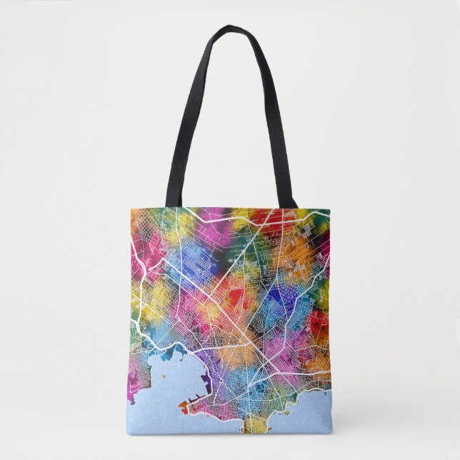 Montevideo Uruguay City Map Tote Bag (Front)