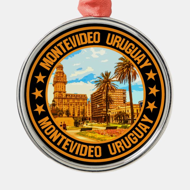 Montevideo Uruguay Metal Tree Decoration (Front)