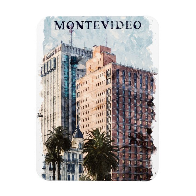 Montevideo Uruguay Vintage Travel Magnet (Vertical)