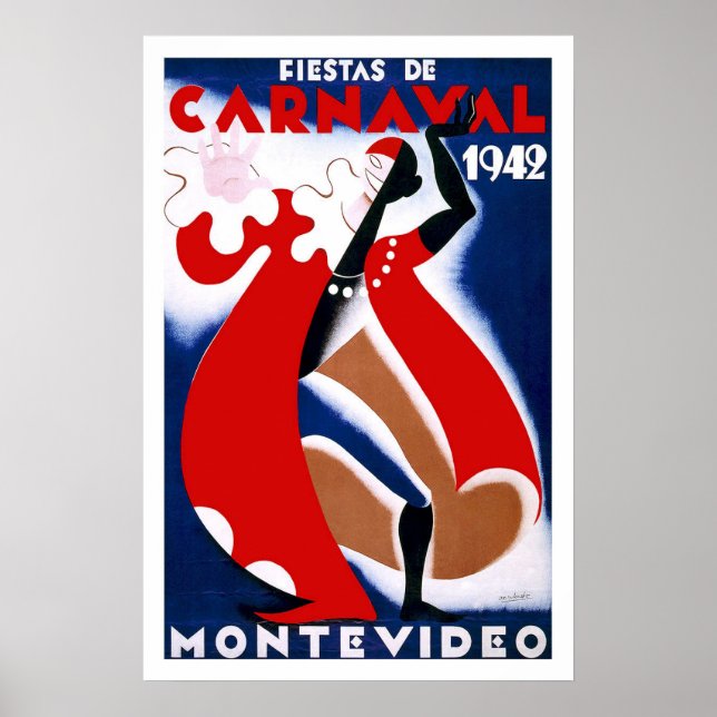 Montevideo Uruguay Vintage Travel Poster (Front)