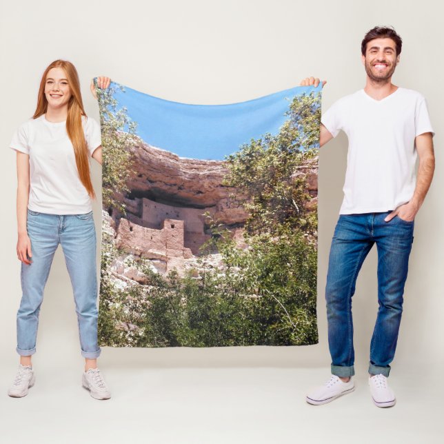 Montezuma Castle National Monument AZ Photo Design Fleece Blanket (In Situ)