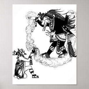 Montezuma Offering Ancient Mexico Art Poster