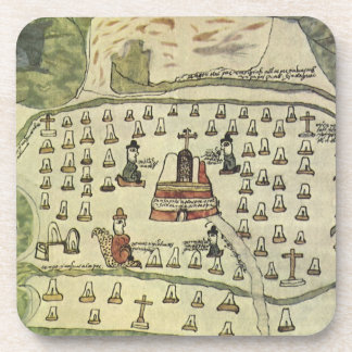 Montezuma's Aztec Empire, Antique World Map, 1577 Coaster