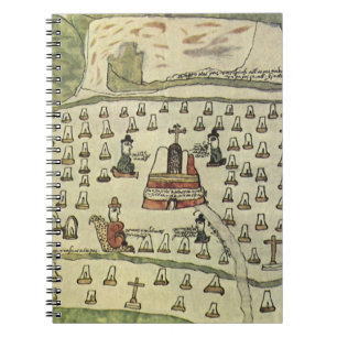 Montezuma's Aztec Empire, Antique World Map, 1577 Spiral Notebook