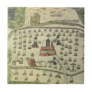 Montezuma's Aztec Empire, Antique World Map, 1577 Tile