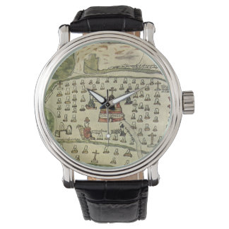 Montezuma's Aztec Empire, Antique World Map, 1577 Watch
