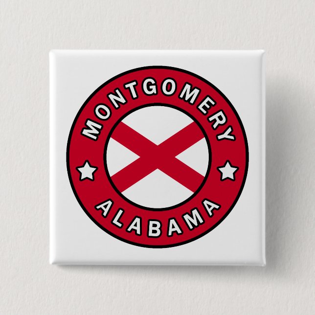 Montgomery Alabama 15 Cm Square Badge (Front)