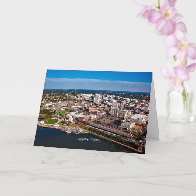 Montgomery, Alabama aerial view Card (Orchid)