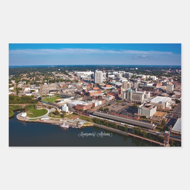 Montgomery, Alabama aerial view, Rectangular Sticker (Front)